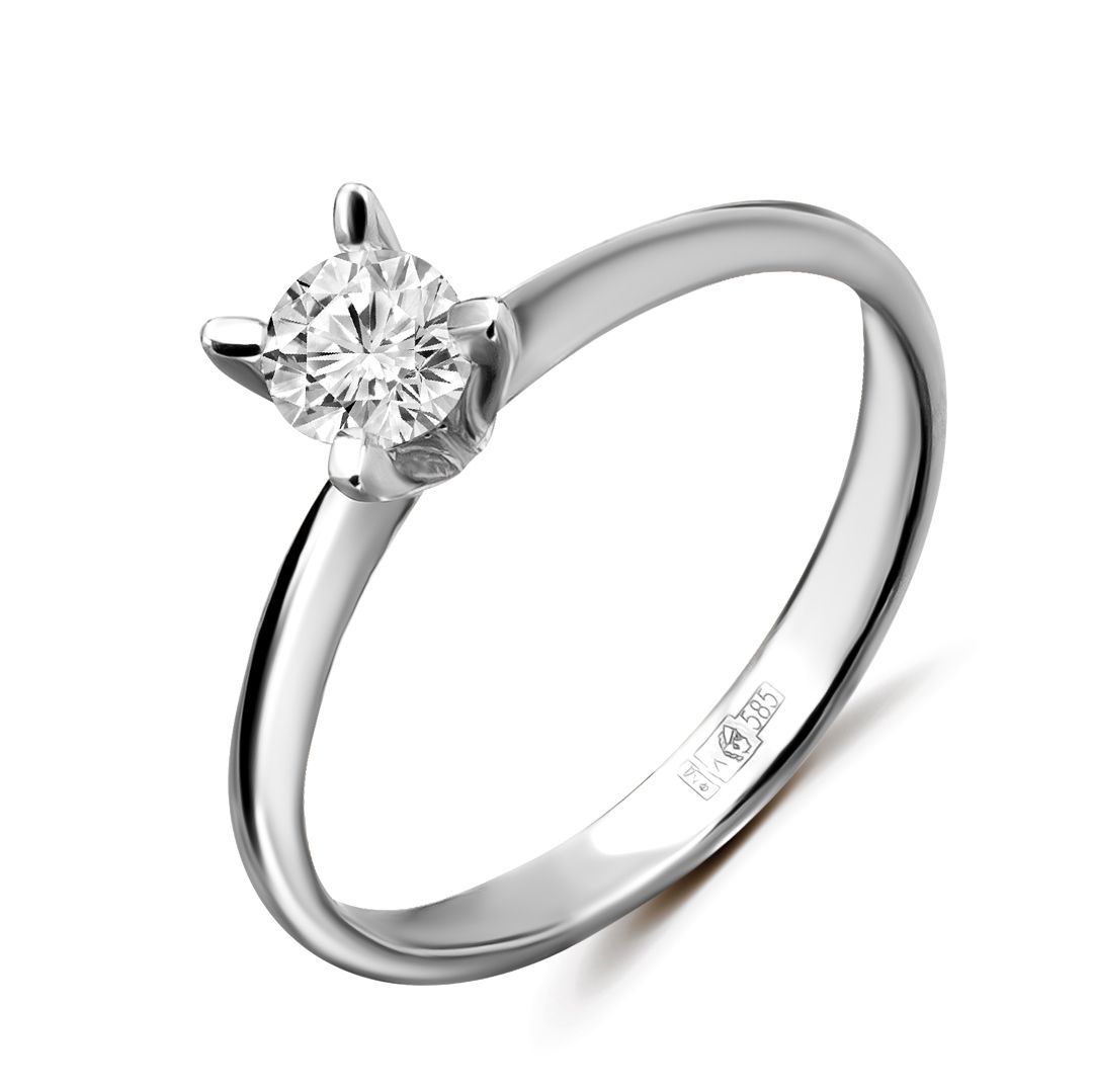 Кольцо из белого золота с бриллиантом