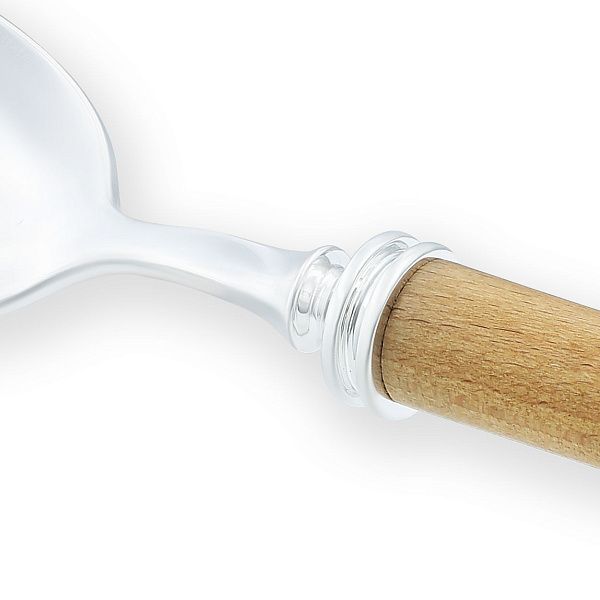 Ложка десертная из серебра с яшмой