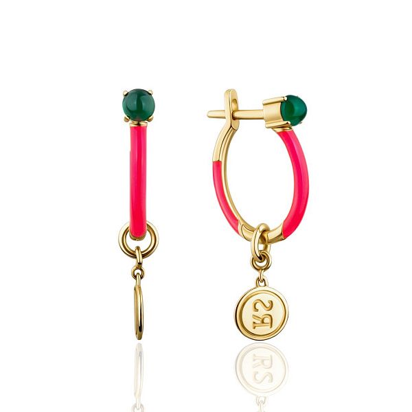 Серьги из желтого золота с хризопразами