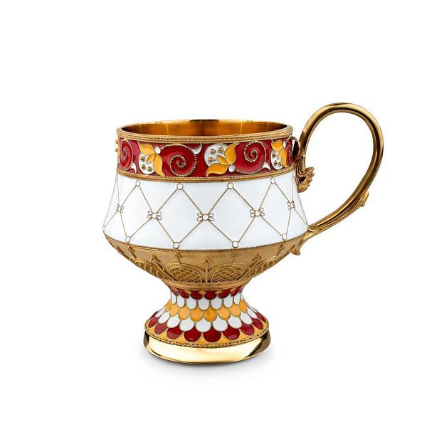 Чашка из набора «Золотой петушок» из серебра 