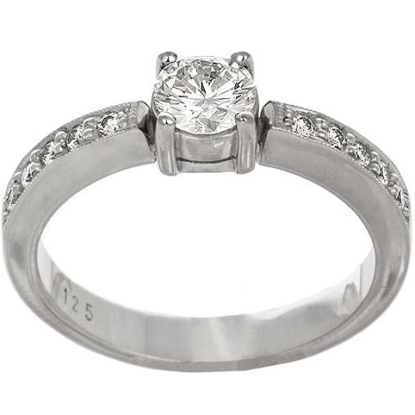 Кольцо из белого золота с бриллиантами