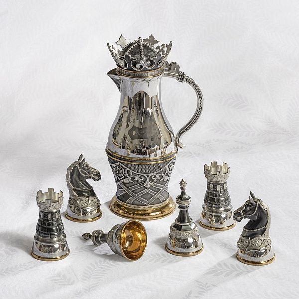 стопка-перевертыш «Ладья» из серебра