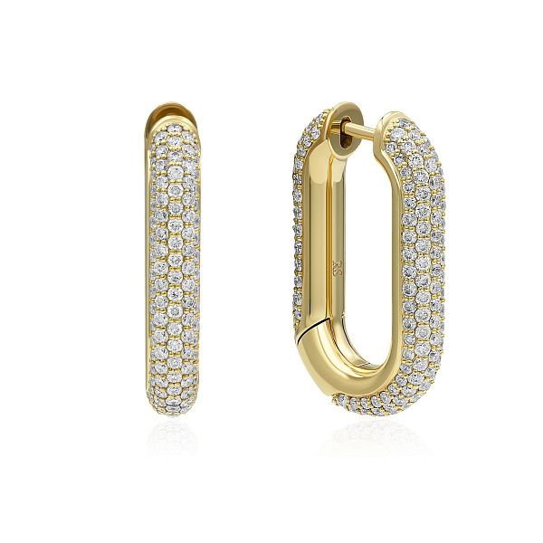 Серьги из желтого золота с бриллиантами