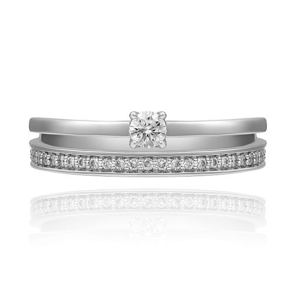 Кольцо из белого золота с бриллиантами