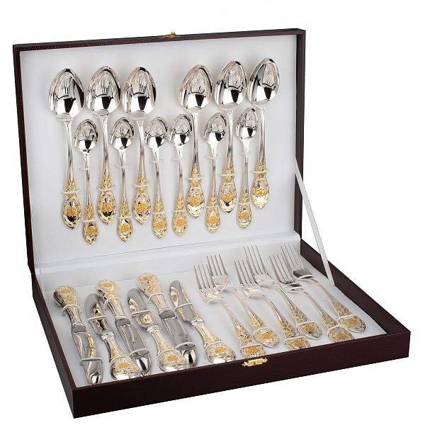 Десертный набор «Государственный» с золочением на 6 персон