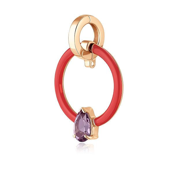 Подвеска из желтого золота с аметистом