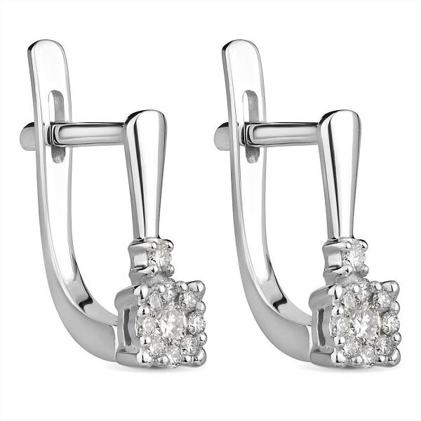 Серьги из белого золота с бриллиантами