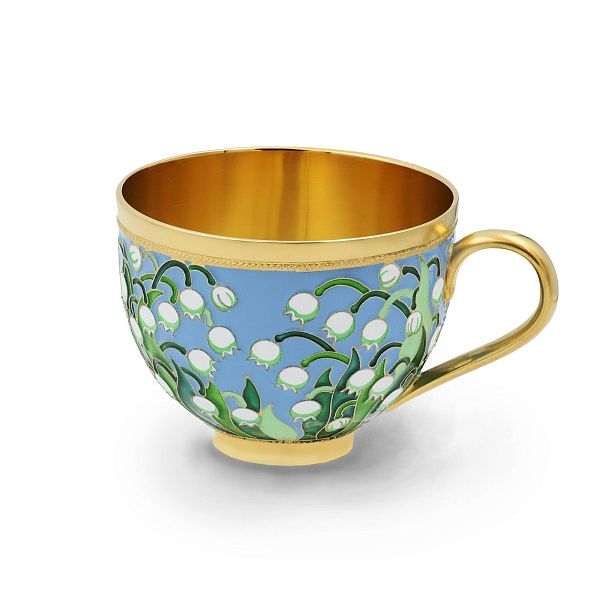 Чашка «Ландыши» из серебра