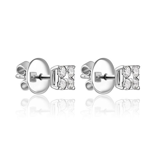 Пусеты из белого золота с бриллиантами