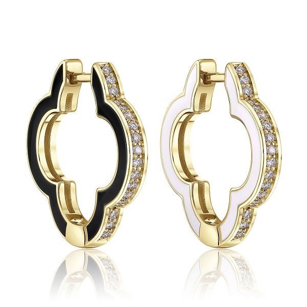 Серьги из желтого золота с бриллиантами