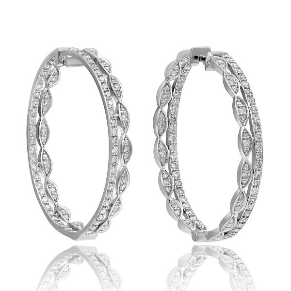 Серьги из белого золота с бриллиантами