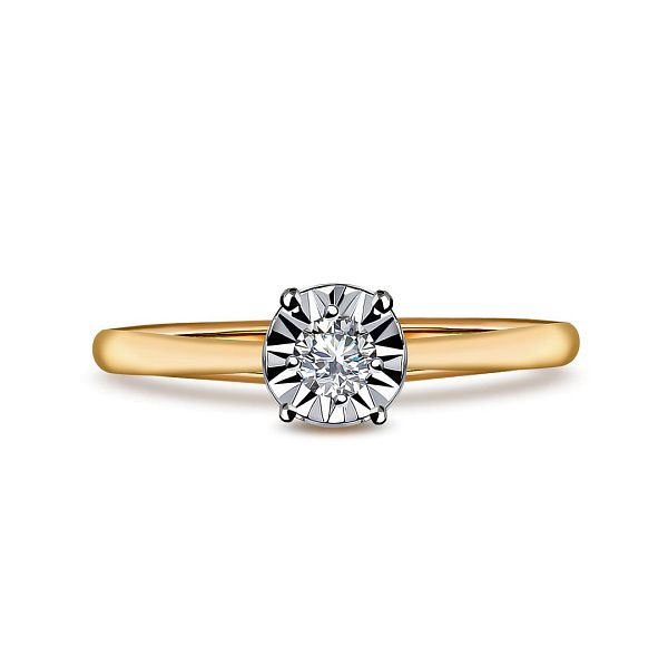 Кольцо из красного золота с бриллиантом