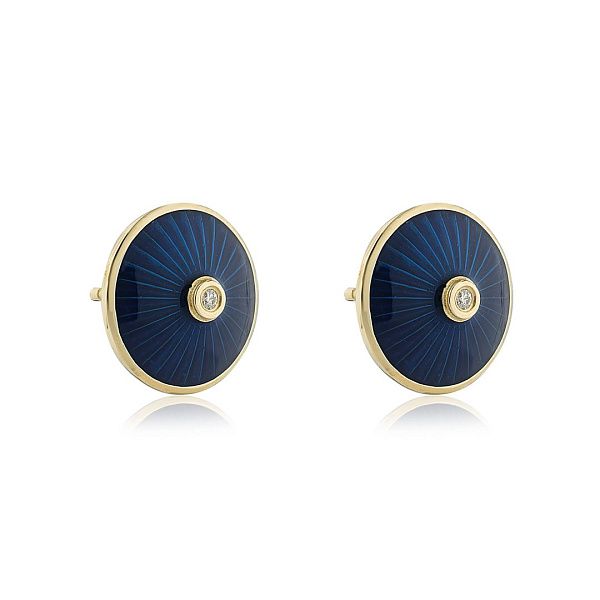 Пусеты из желтого золота с бриллиантами