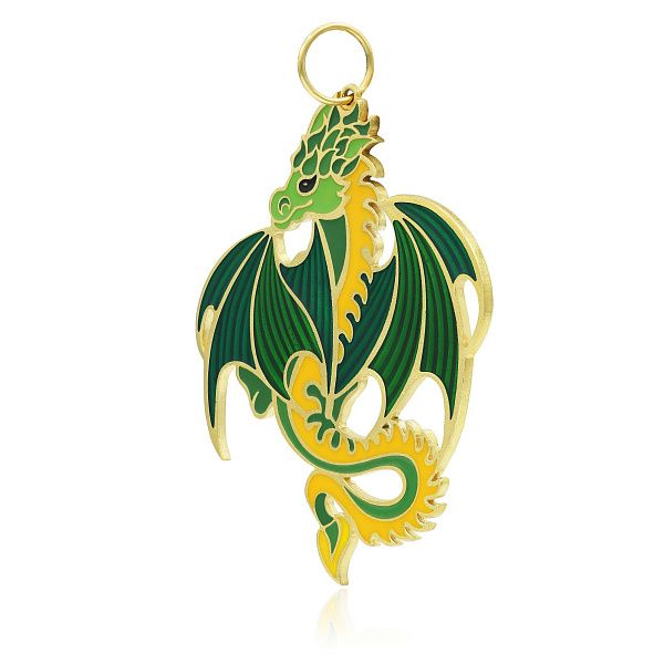 Елочная игрушка «Дракон» из серебра 