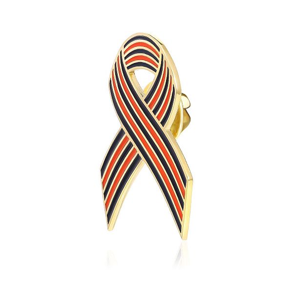 Значок «Георгиевская лента» из серебра