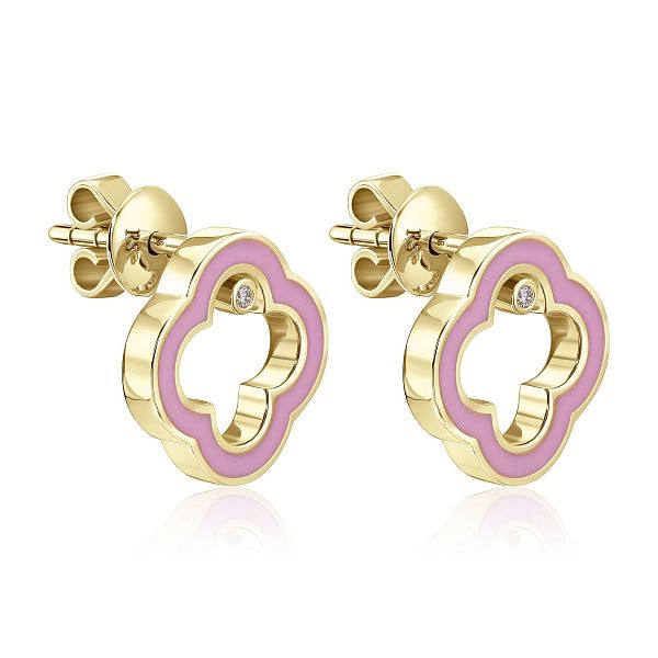 Пусеты из желтого золота с бриллиантами