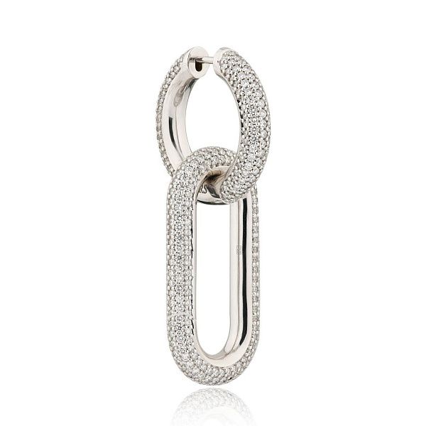 Серьга из белого золота с бриллиантами