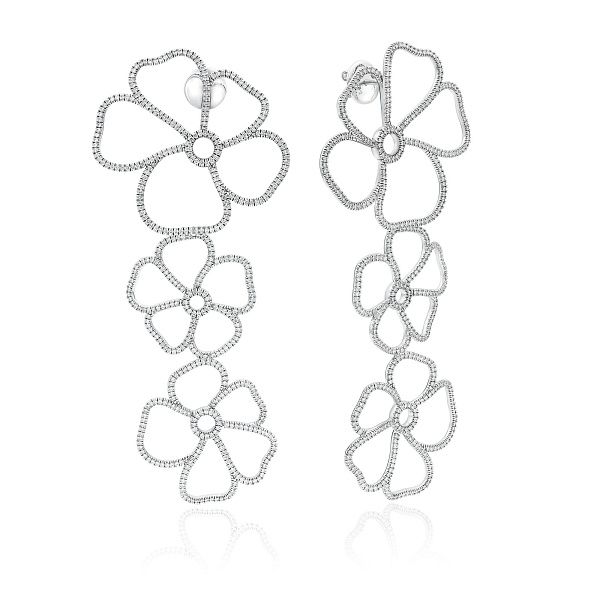 Пусеты из белого золота с бриллиантами