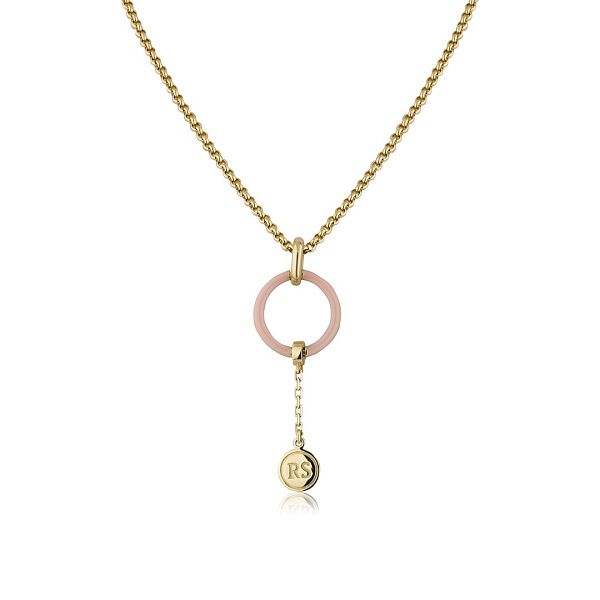 Колье из желтого золота с тремя съемными подвесками с бриллиантом и кораллом