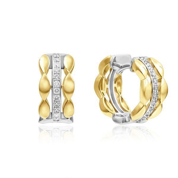 Серьги из желтого золота с бриллиантами