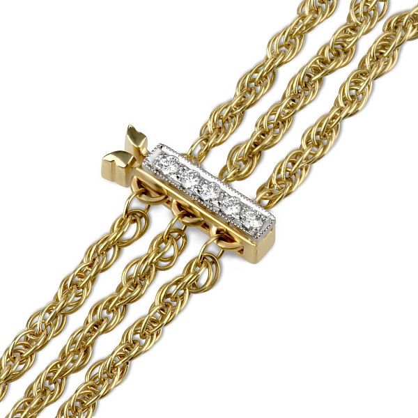 Колье из желтого золота с бриллиантами и цитрином 2.15 ct