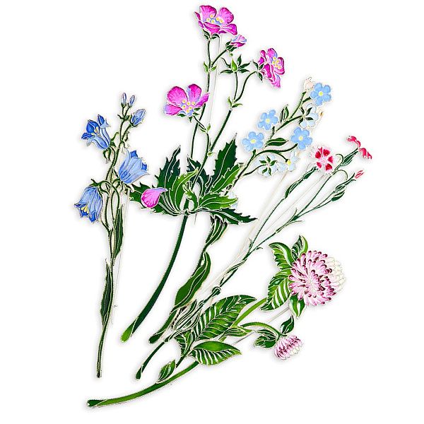 Брошь «Гвоздика полевая»