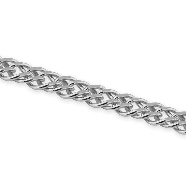 Цепь, плетение «Двойной ромб» из белого золота