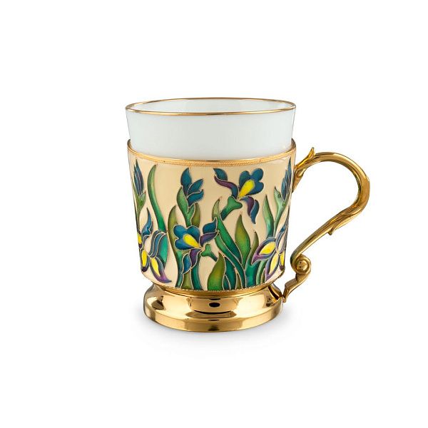 Набор кофейный «Ирисы» из серебра