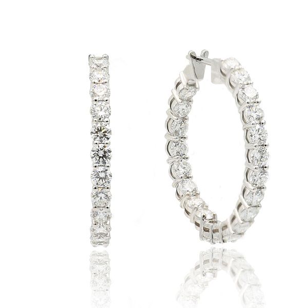 Серьги из белого золота с бриллиантами