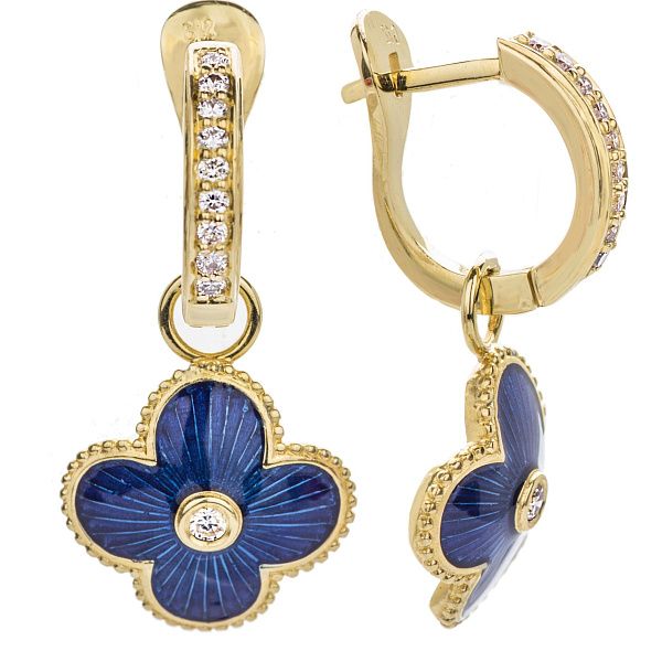 Серьги из желтого золота с бриллиантами