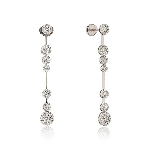 Пусеты из белого золота с бриллиантами