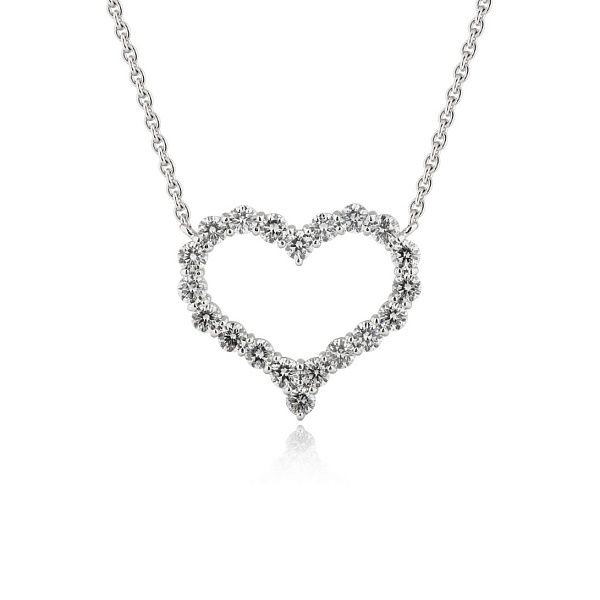Колье «Сердце» из белого золота с бриллиантами