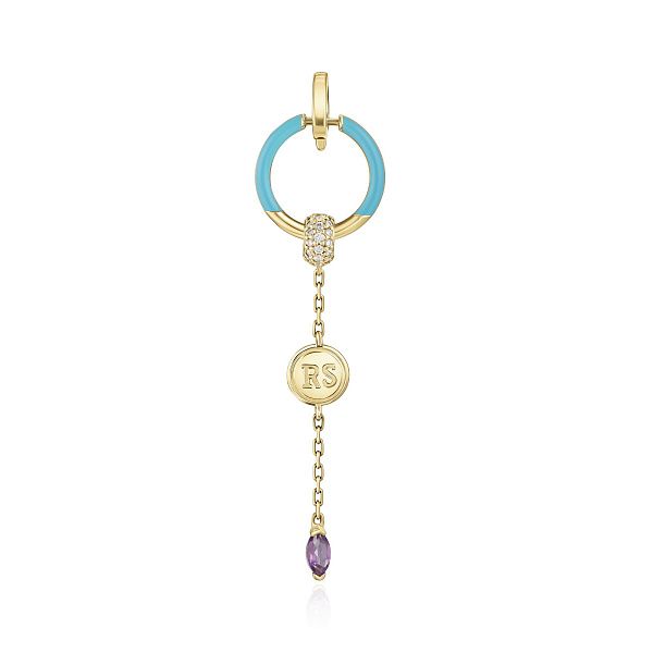 Подвеска из желтого золота с аметистом и бриллиантами