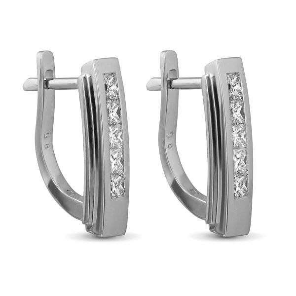 Серьги из белого золота с бриллиантами