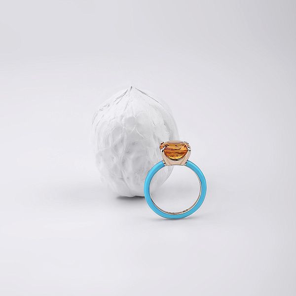 Кольцо из желтого золота с цитрином