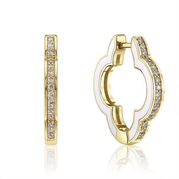 Серьги из желтого золота с бриллиантами