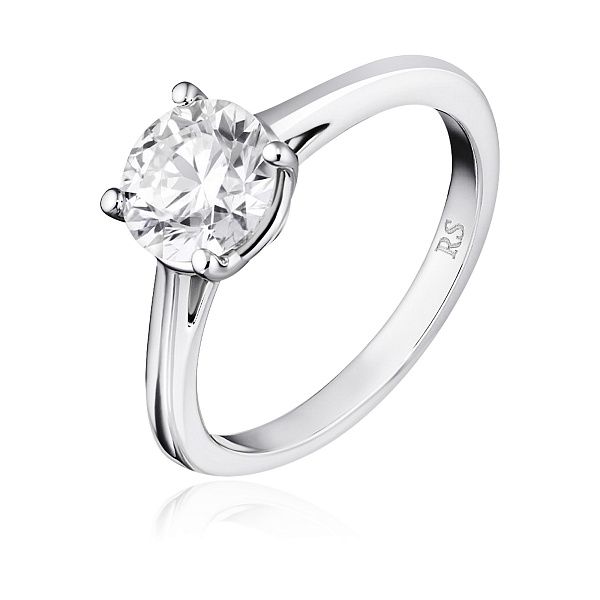 Кольцо из белого золота с бриллиантом 1.26 ct