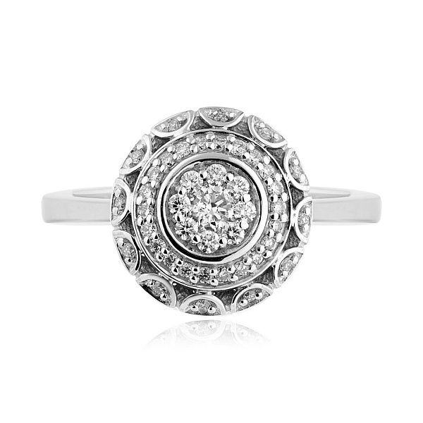 Кольцо из белого золота с бриллиантами