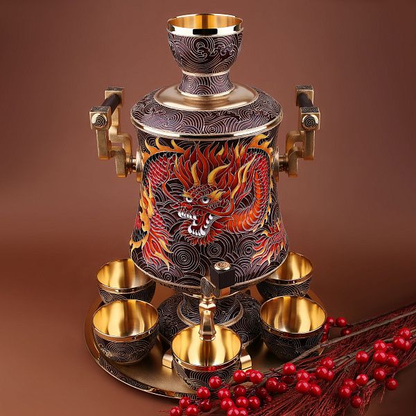 Поднос из набора для крепких напитков «DRAGON» из серебра