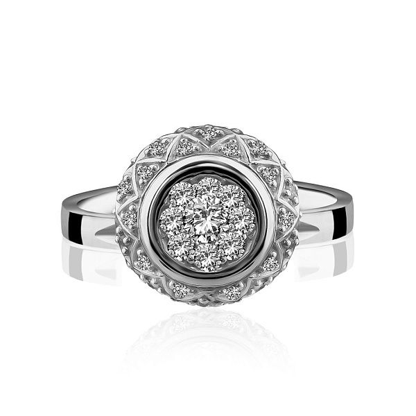 Кольцо из белого золота с бриллиантами