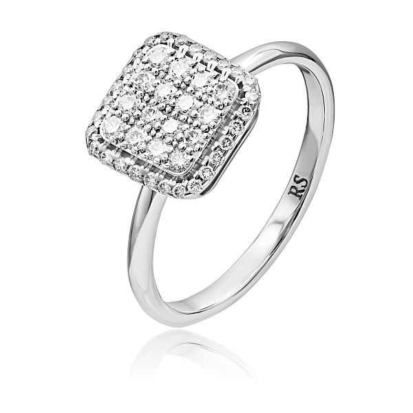 Кольцо из белого золота с бриллиантами