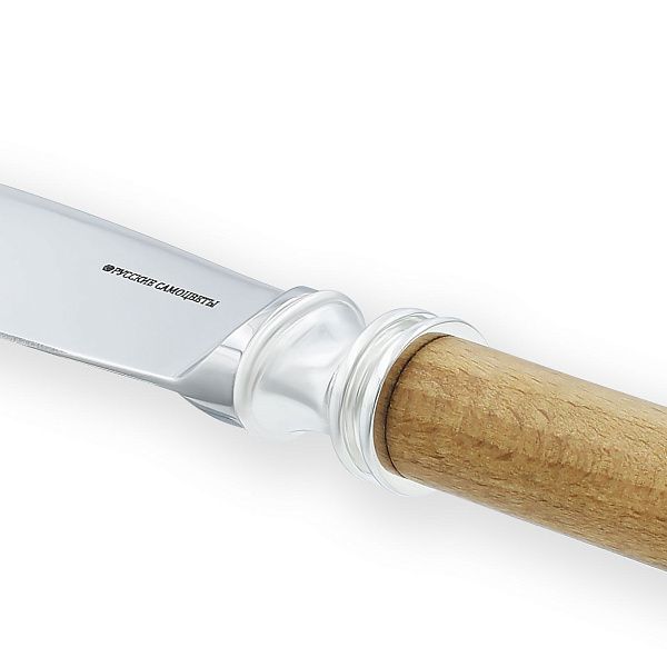 Нож десертный из серебра с яшмой