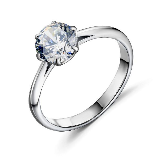 Кольцо из белого золота с бриллиантом