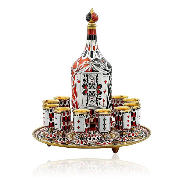 Набор для вина «Карты» из серебра