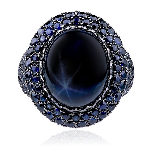 Кольцо из белого золота с сапфиром 16.25 ct