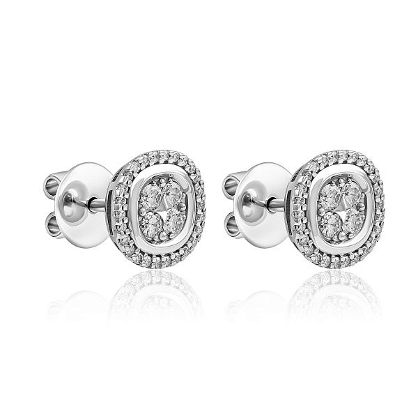 Пусеты из белого золота с бриллиантами