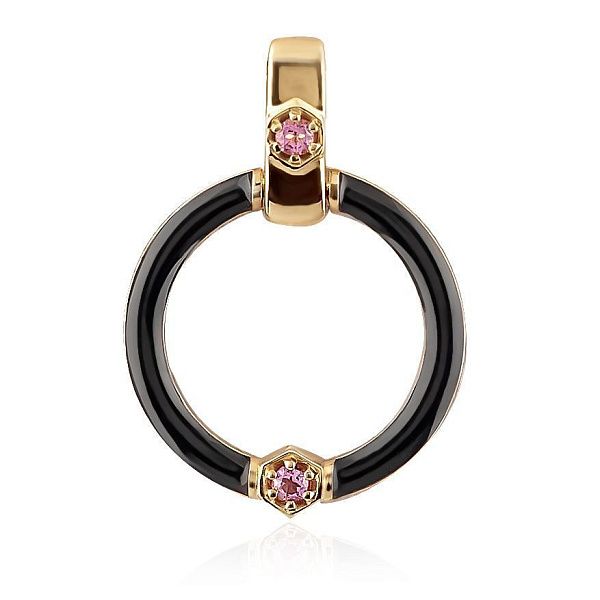 Подвеска из желтого золота с аметистами