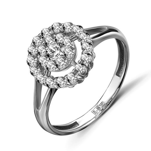 Кольцо из белого золота с бриллиантами