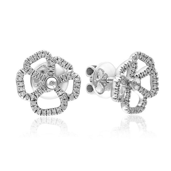 Пусеты из белого золота с бриллиантами