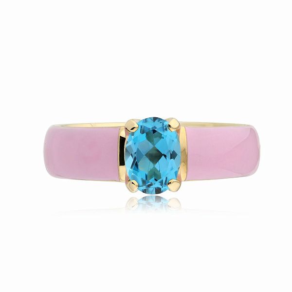 Кольцо из желтого золота с топазом